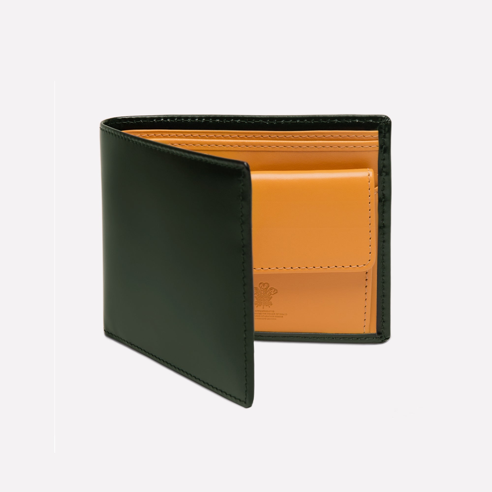 Handmade Leather Bridle Hide Billfold Wallet with 3 C/C and Purse