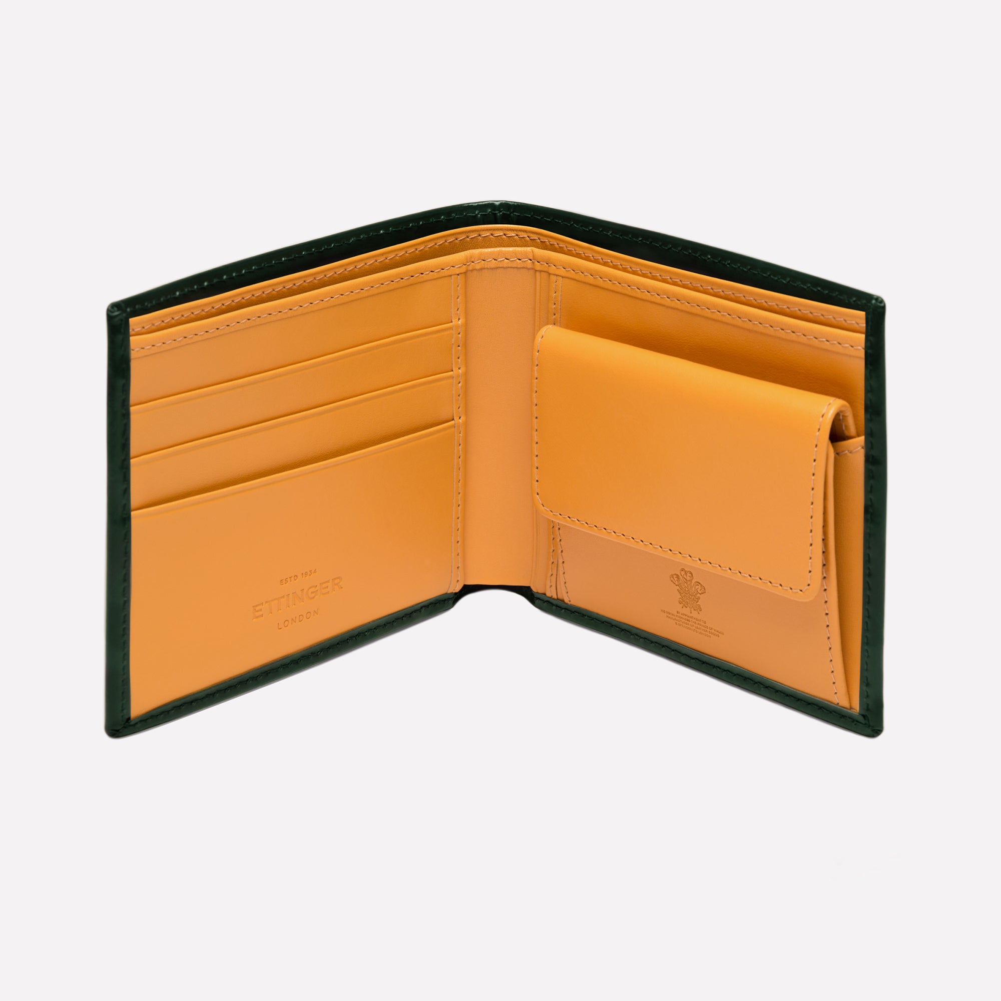 Handmade Leather Bridle Hide Billfold Wallet with 3 C/C and Purse