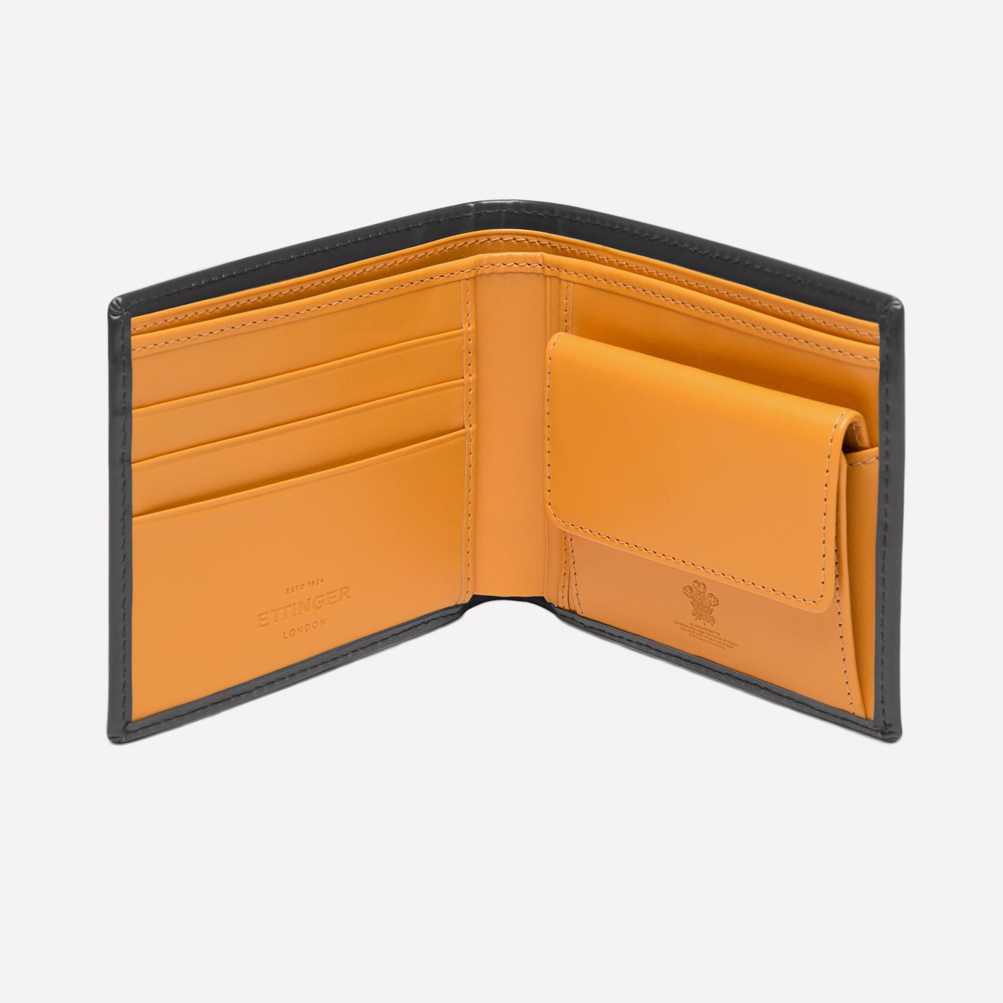 Handmade Leather Bridle Hide Billfold Wallet with 3 C/C and Purse