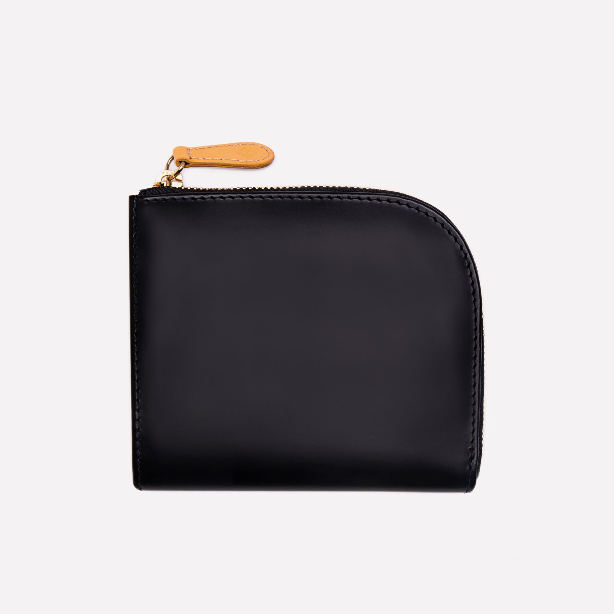 Handmade Leather Bridle Hide Zipped Curved Wallet with Key Strap