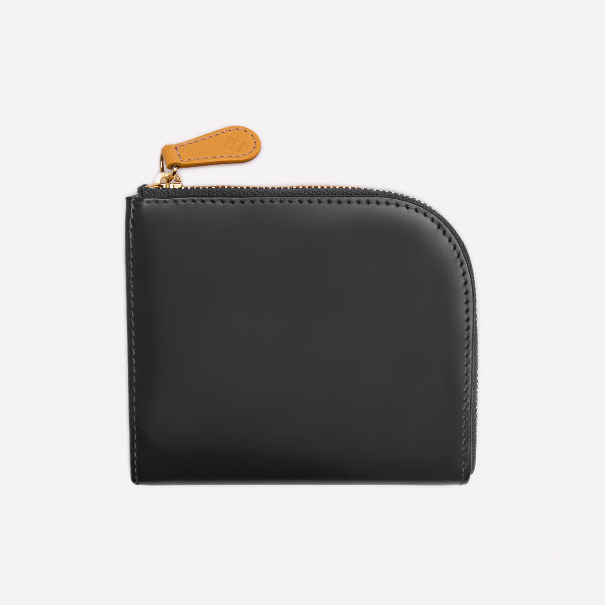 Handmade Leather Bridle Hide Zipped Curved Wallet with Key Strap