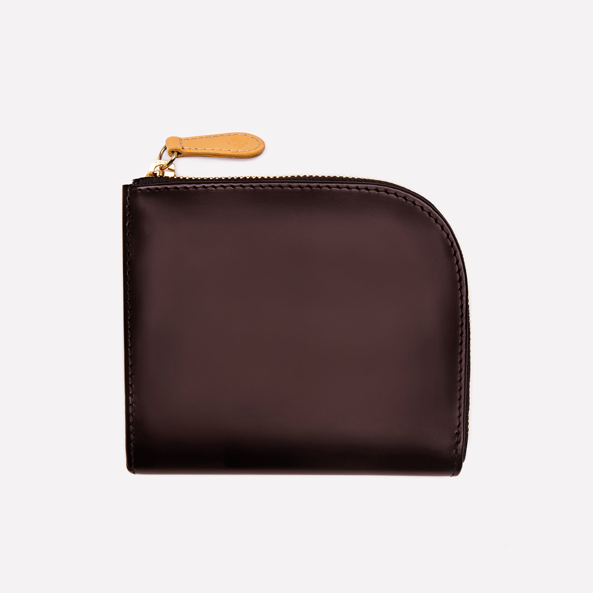 Handmade Leather Bridle Hide Zipped Curved Wallet with Key Strap