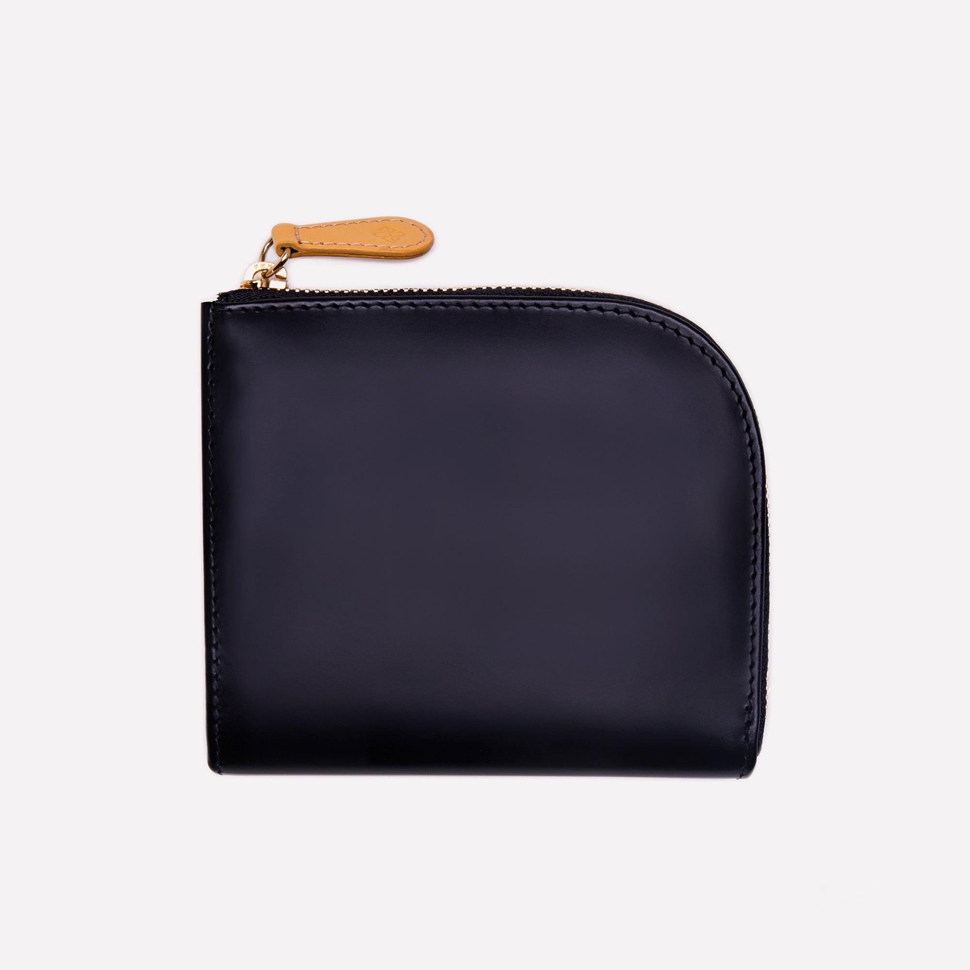 Handmade Leather Bridle Hide Zipped Curved Wallet with Key Strap