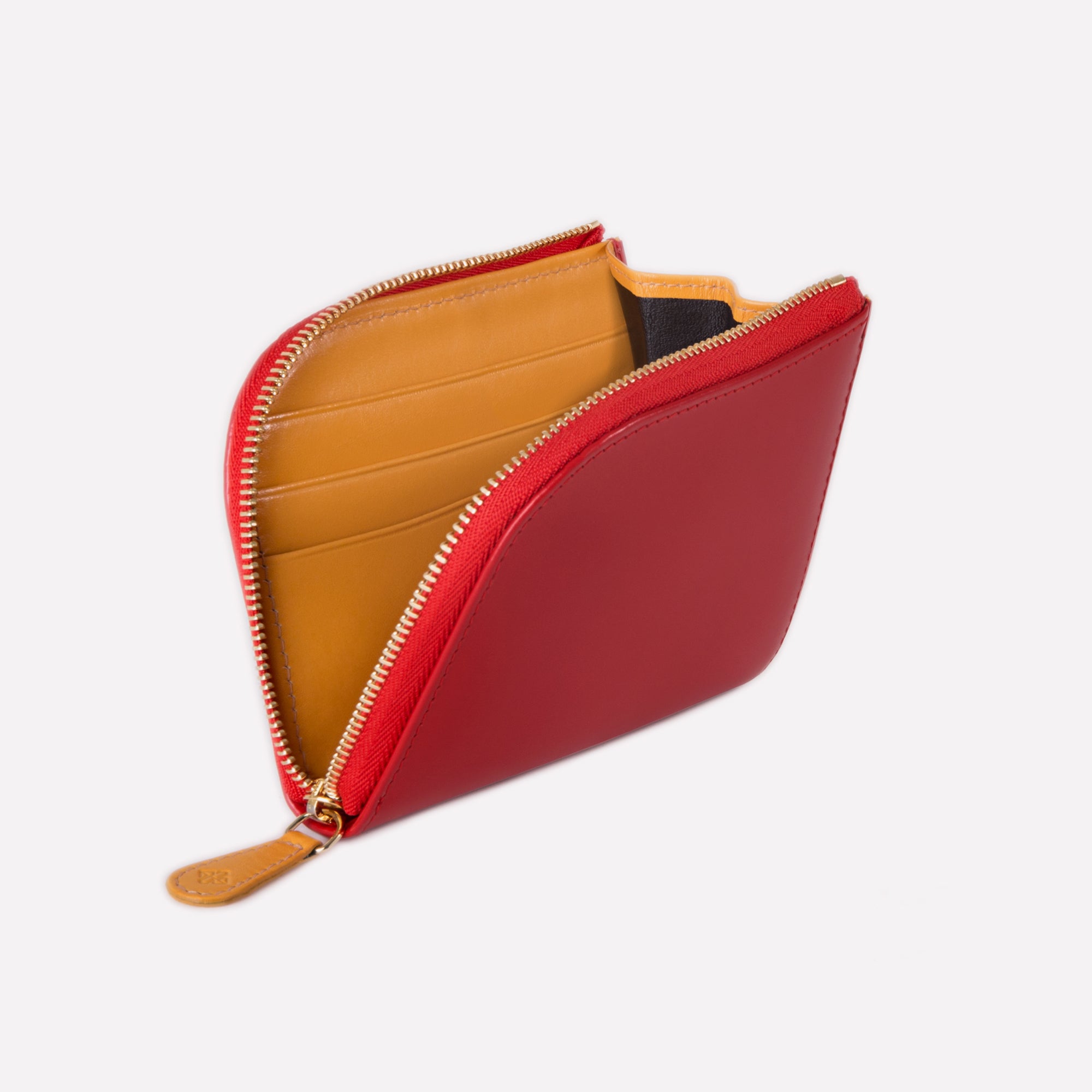 Handmade Leather Bridle Hide Zipped Curved Wallet with Key Strap