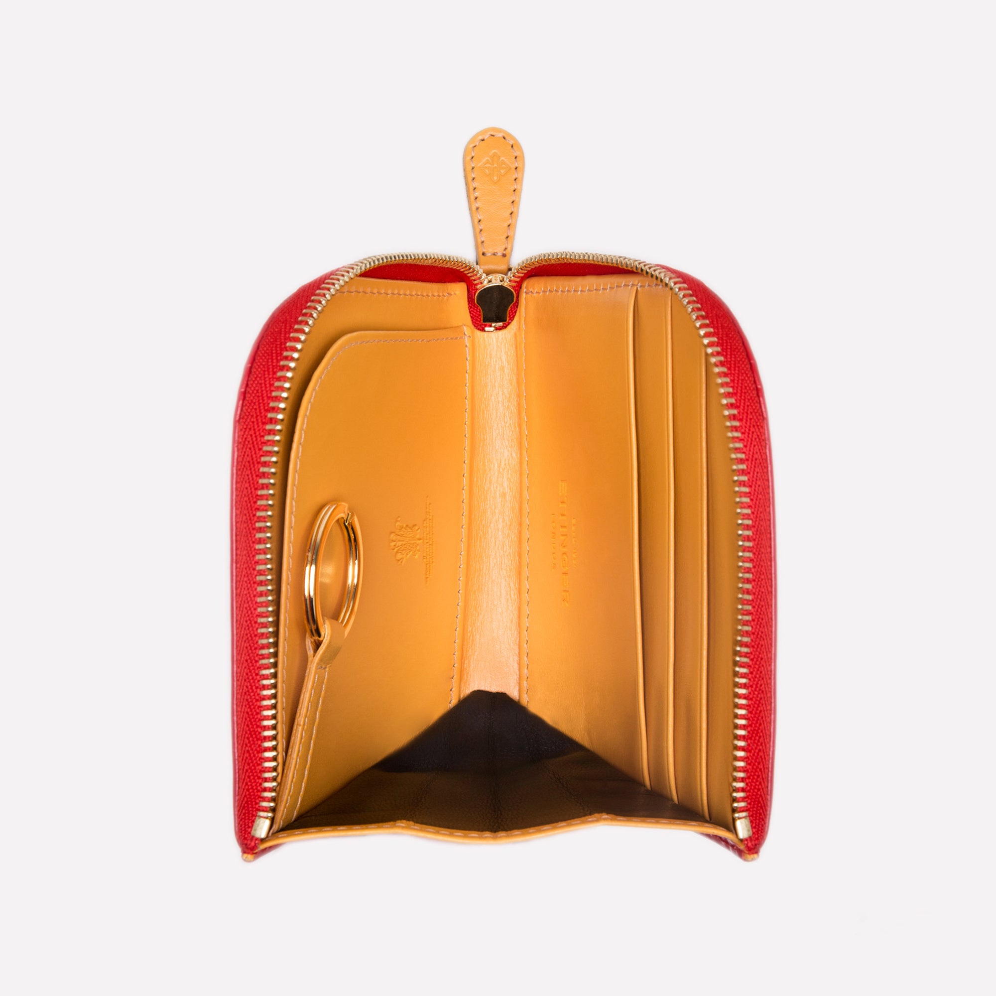 Handmade Leather Bridle Hide Zipped Curved Wallet with Key Strap