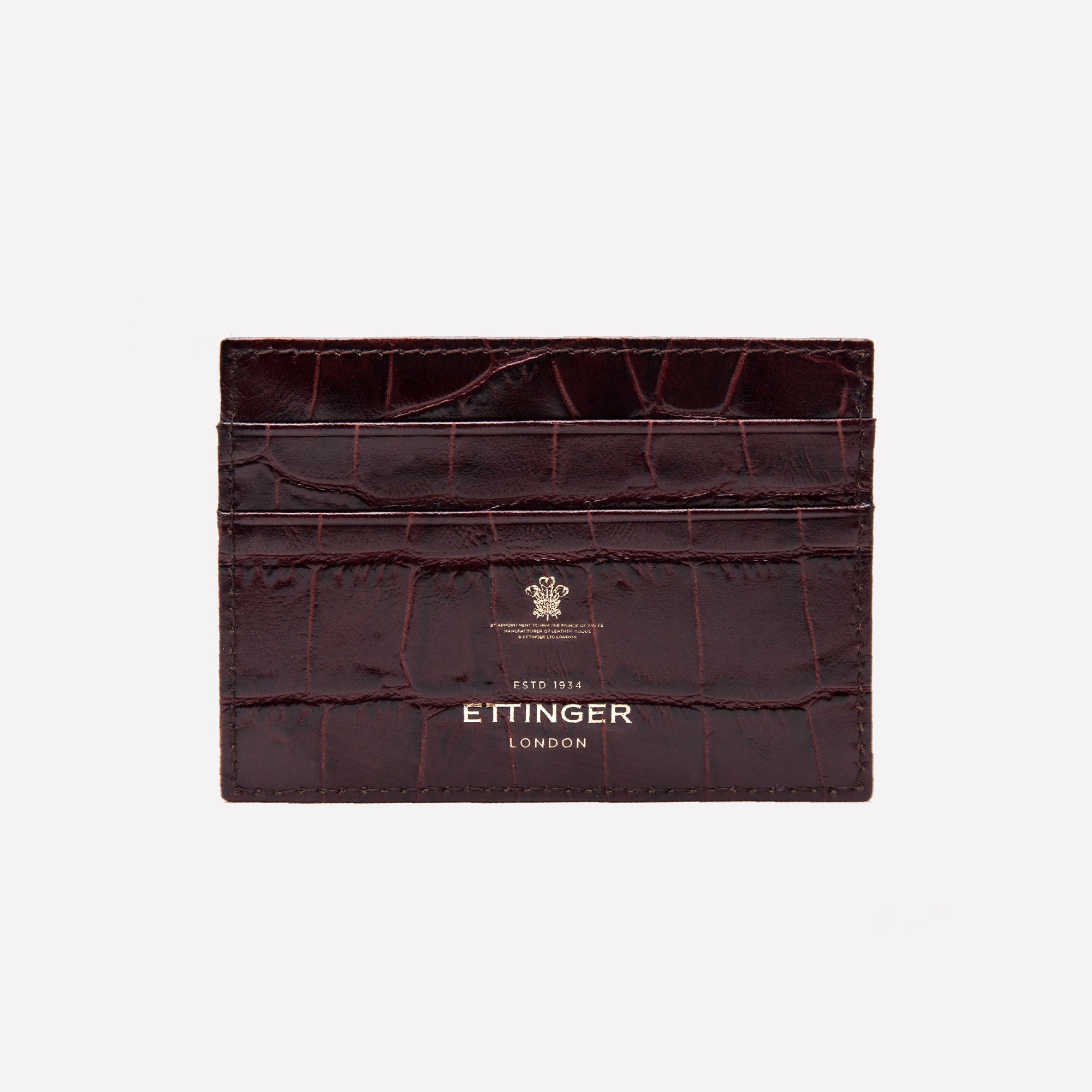 Handmade Leather Croco Flat Credit Card Case