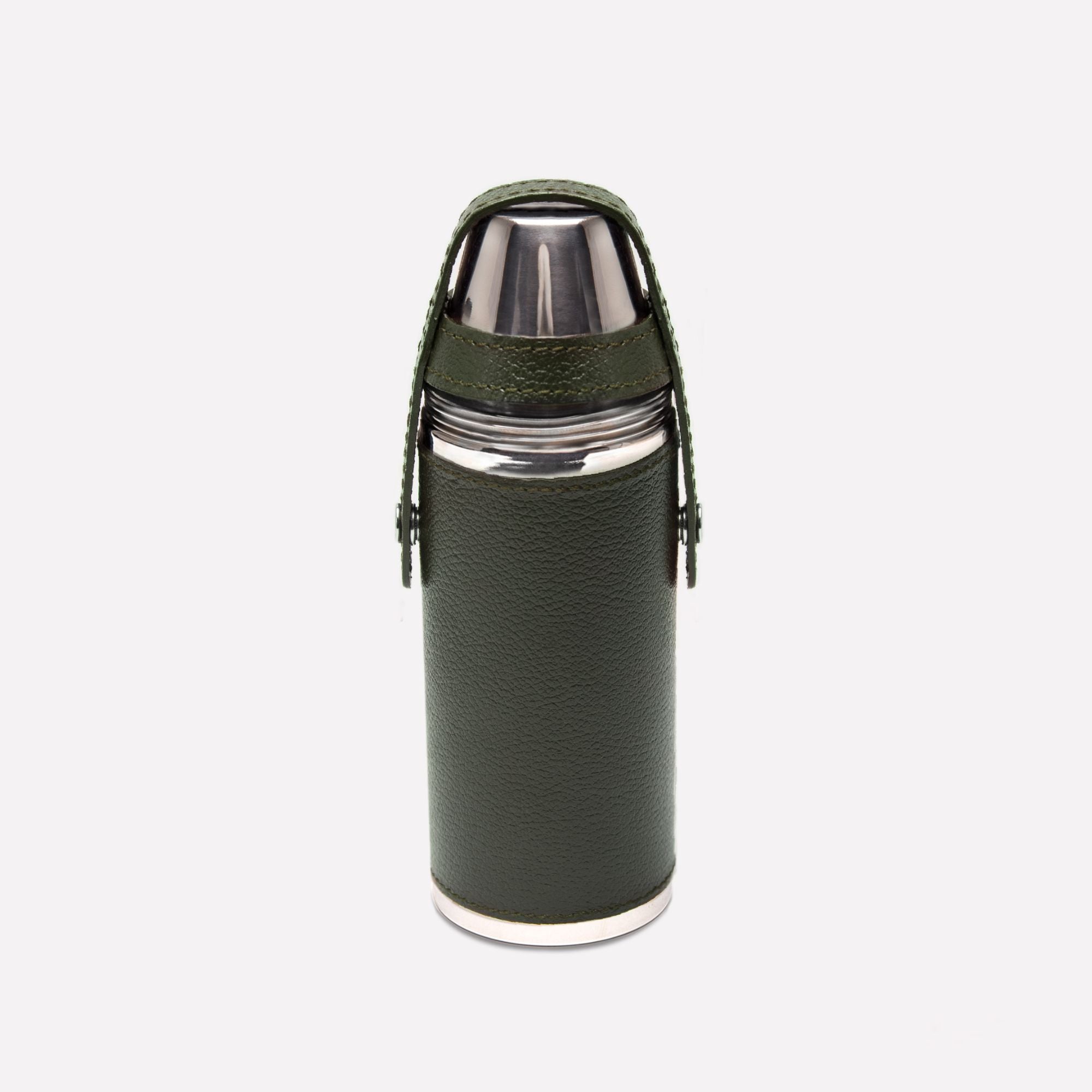 Handmade Leather Capra 8oz Hunter Flask with 4 Cups