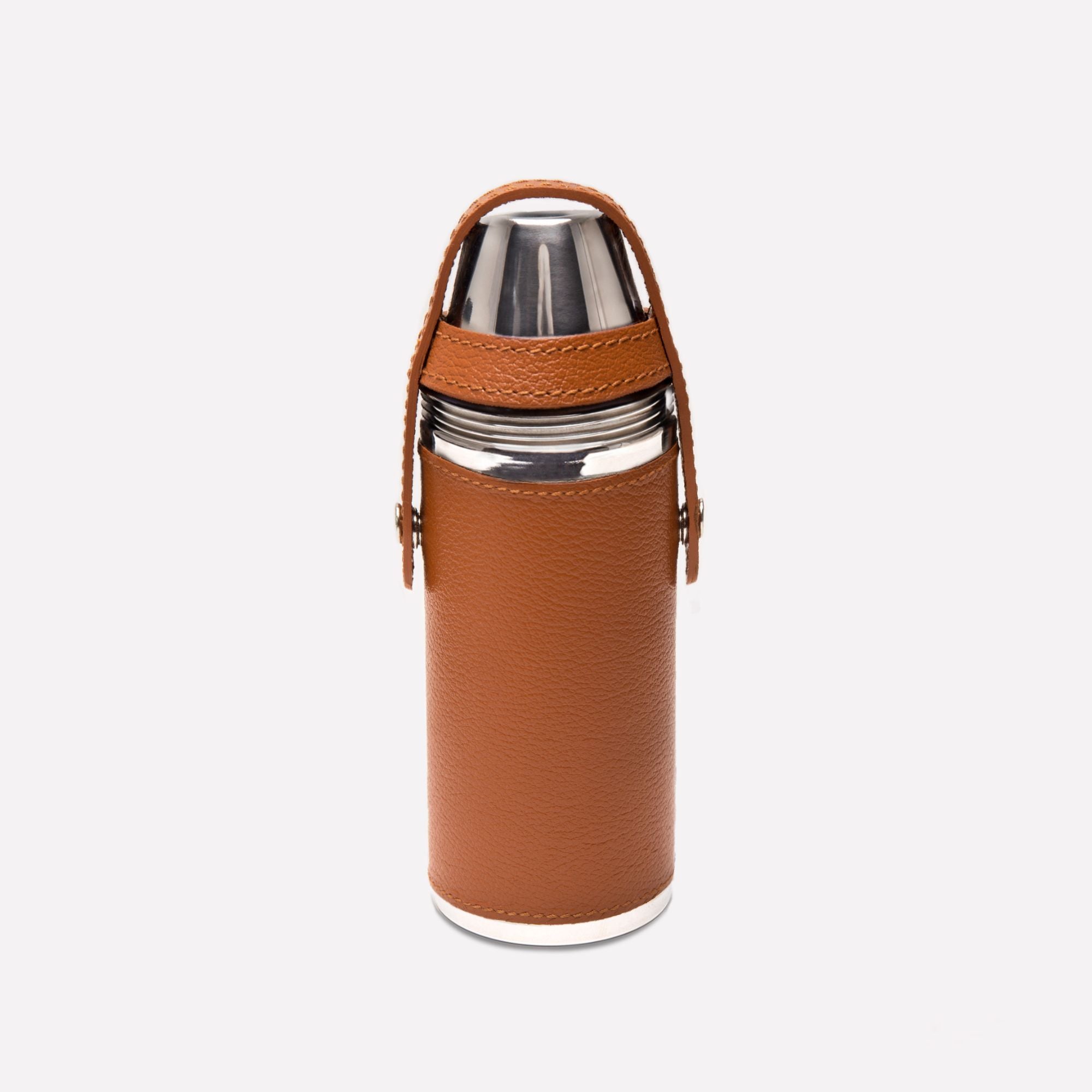 Handmade Leather Capra 8oz Hunter Flask with 4 Cups