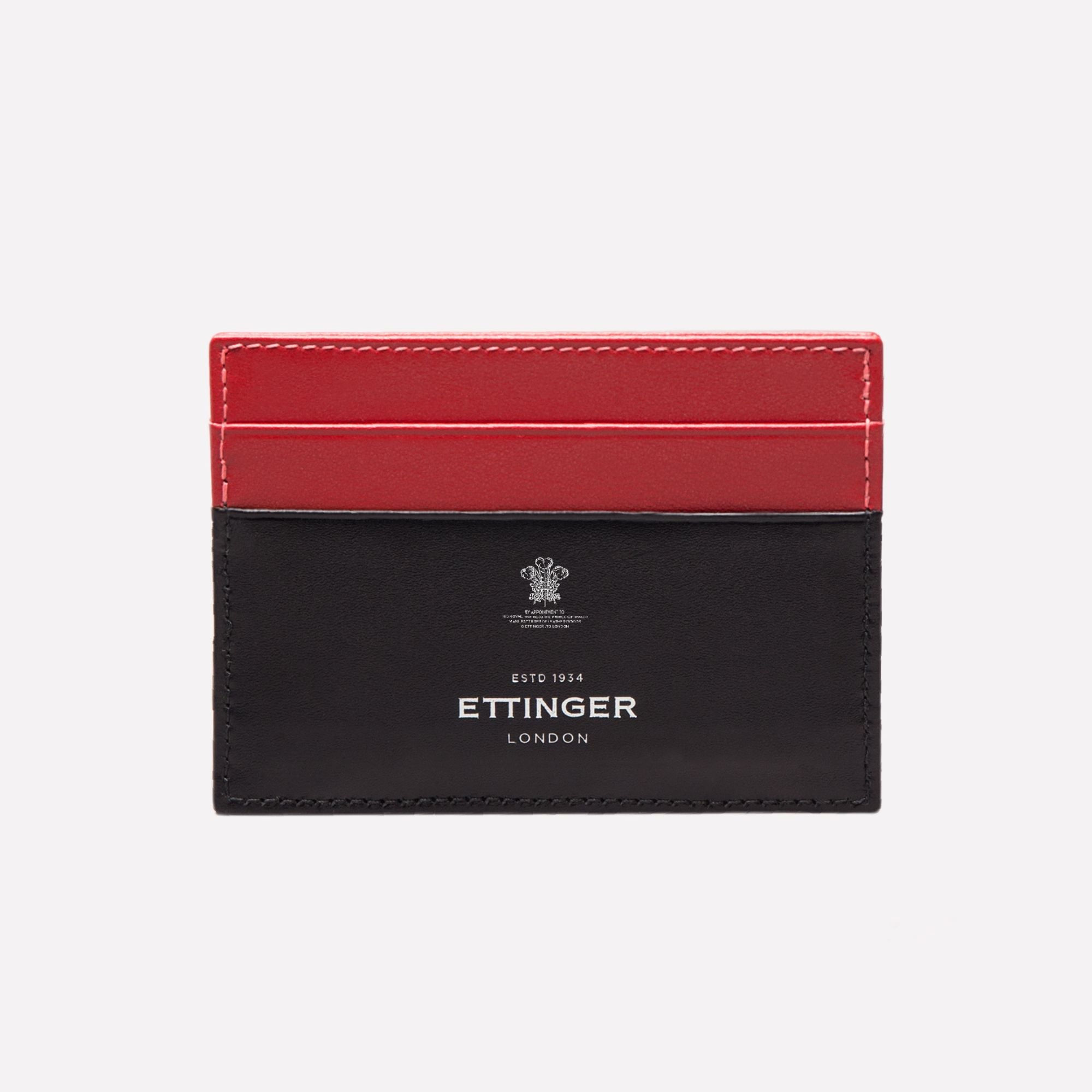 エッティンガー ETTINGER CARD CASE Handmade Leather Sterling Flat Credit Card Case